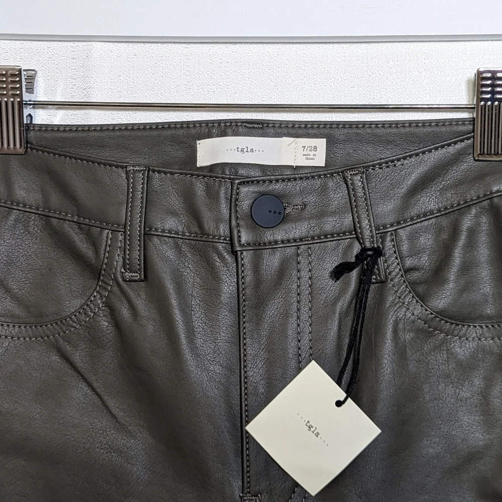 Tgla | Cargo Pants | Leather | Olive Green Pants New | Baggy | Oversized | Fall